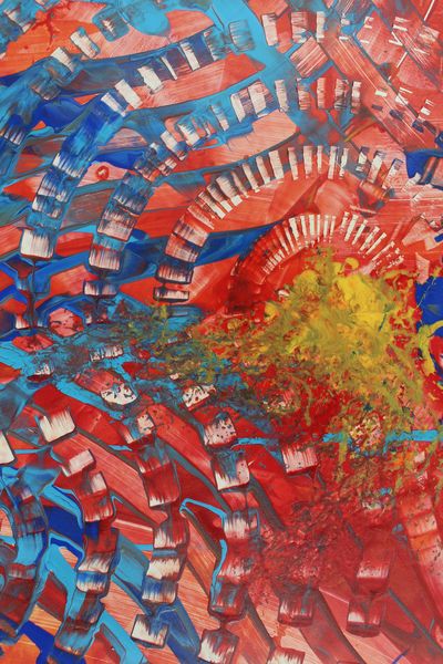 Golden Eruption, a detail from the painting Radiant Ripples