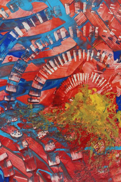 Sunburst Gearwheel, a detail from the painting Radiant Ripples