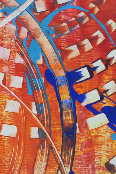 Twin Rails, a detail from the painting Radiant Currents