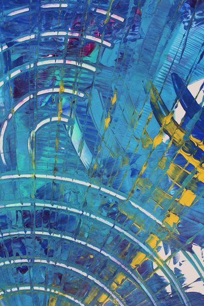 Teal Cathedral, a detail from the painting Spiral Waves