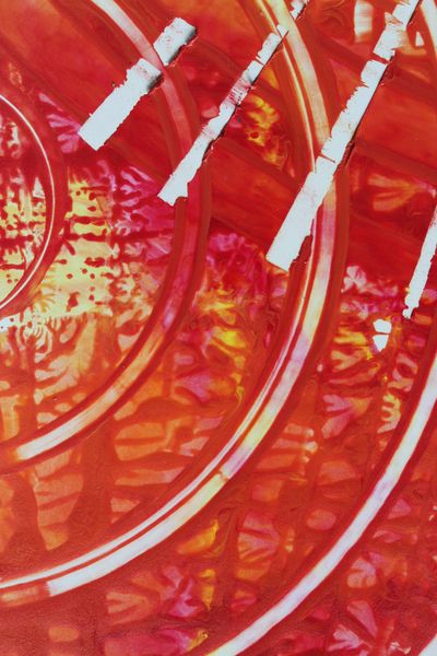 Scarlet Wheel, a detail from the painting Radiant Echoes