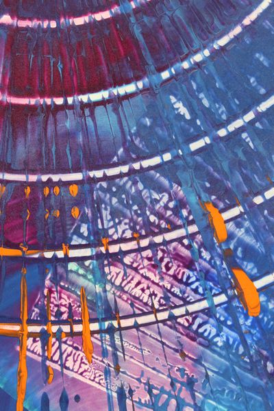 Fuchsia Orbit, a detail from the painting Calming Ripples
