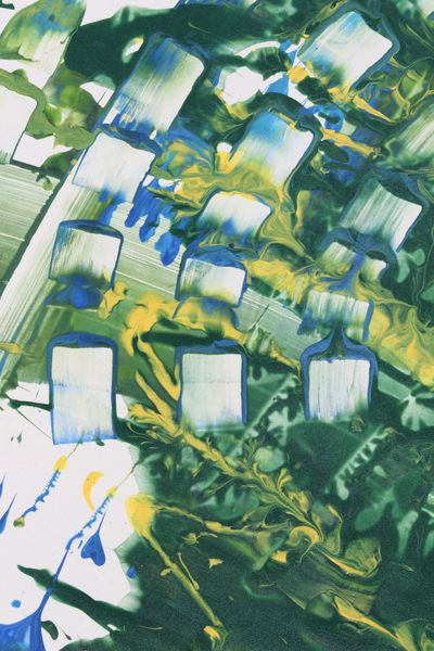 Moss Bricks, a detail from the painting Resonant Currents