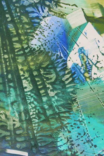 Teal Spray, a detail from the painting Resonant Currents