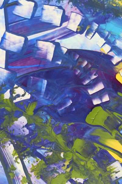 Bluebell Path, a detail from the painting Organized Chaos