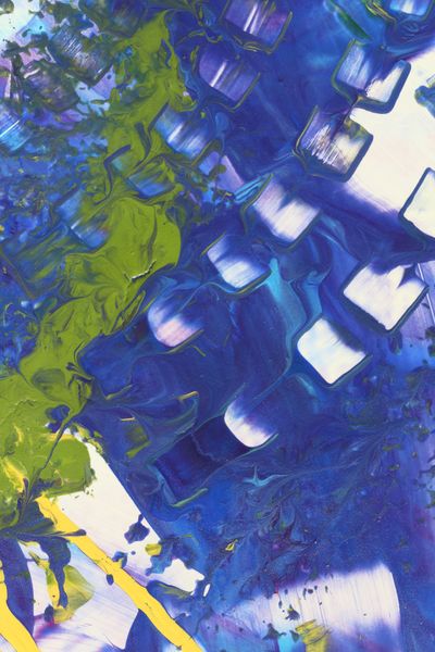 Indigo Dominoes, a detail from the painting Organized Chaos